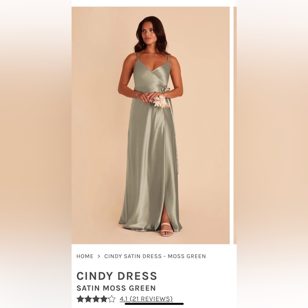 Birdy Grey Cindy Satin Dress in Moss Green